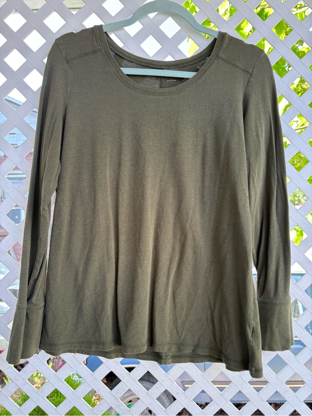 a.n.a Olive Long Sleeve Scoop Neck Top